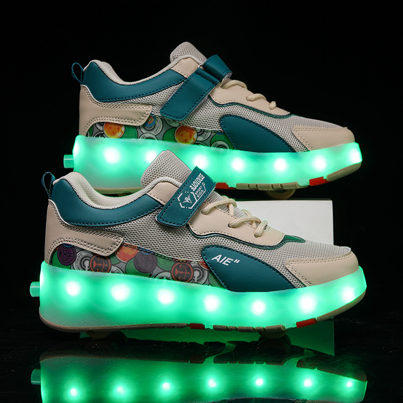 Running Shoes - أحذية تزلج للشباب بعجلات قابلة للطي