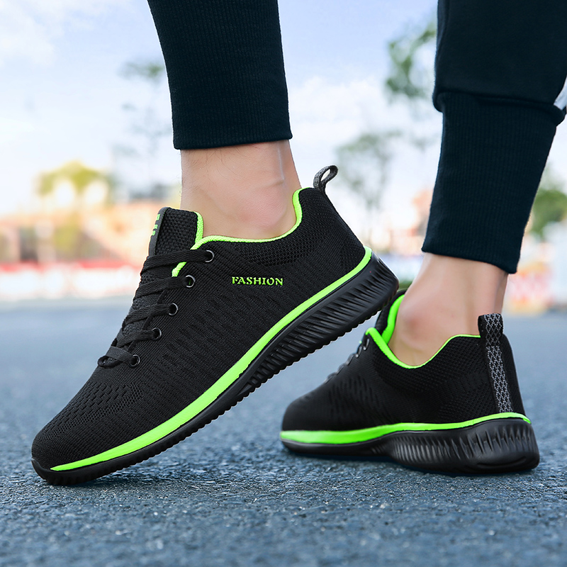أحذية رياضية قابلة للتنفس للرج - مراجعة Knit Fabric Lace Up Sneakers وسعره