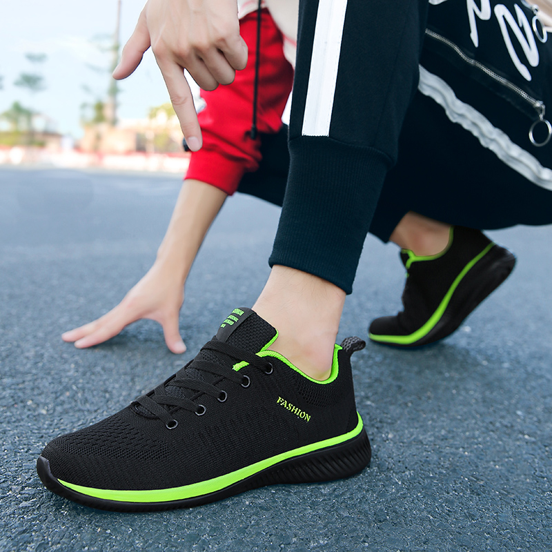أحذية رياضية قابلة للتنفس للرج - مراجعة Knit Fabric Lace Up Sneakers وسعره